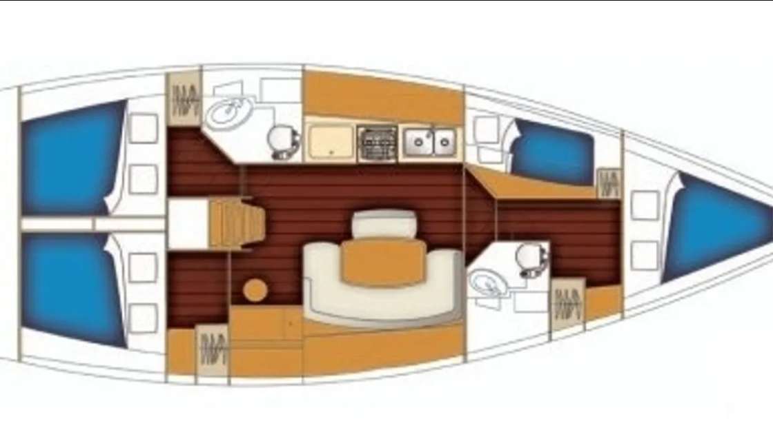 Distribución del barco Cyclades 43.4