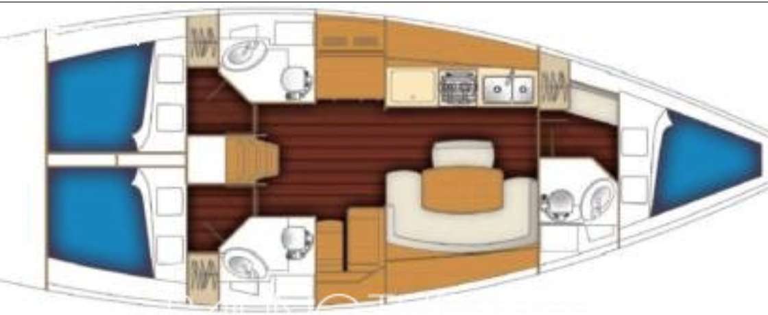 Distribución del barco Cyclades 43.4