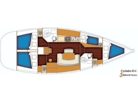 Distribución del barco Cyclades 43.4