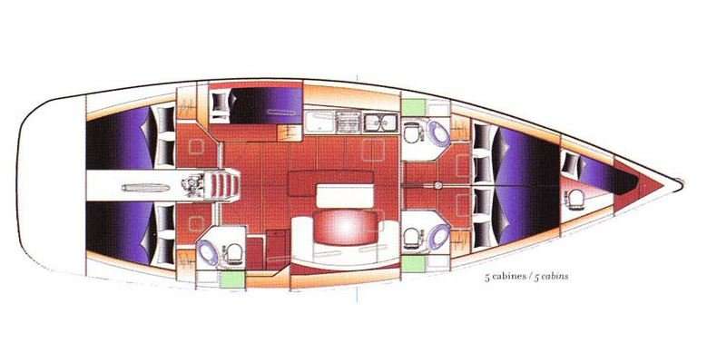 План яхты Cyclades 50.5