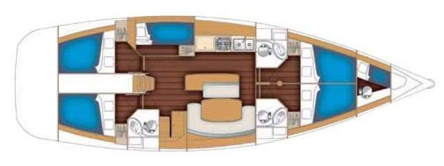 Distribución del barco Cyclades 50.5