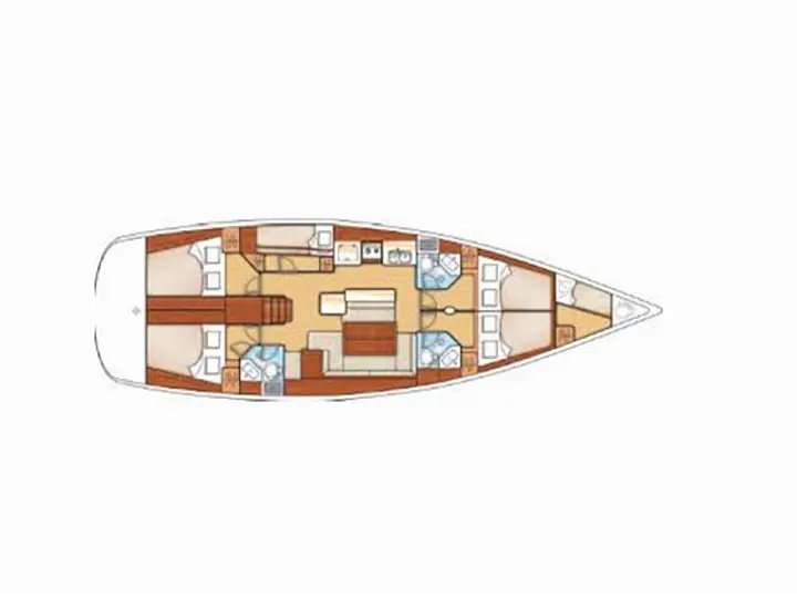 Layout of the boat Cyclades 50.5