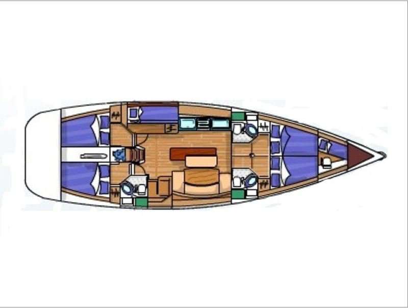 Layout of the boat Cyclades 50.5