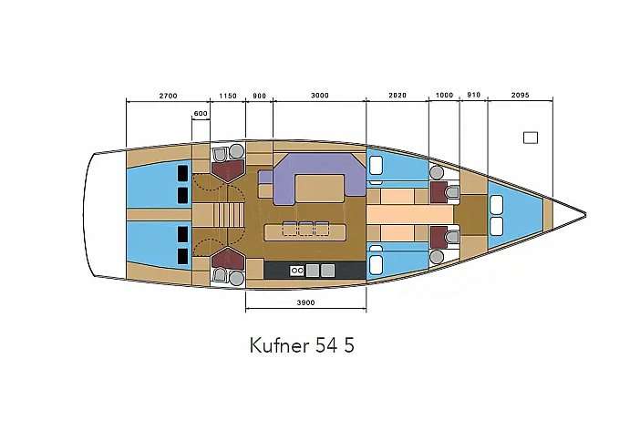 Layout of the boat D&D Kufner 54