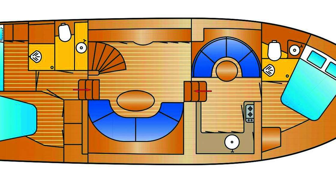 Distribución del barco De Drait Classicline 1300