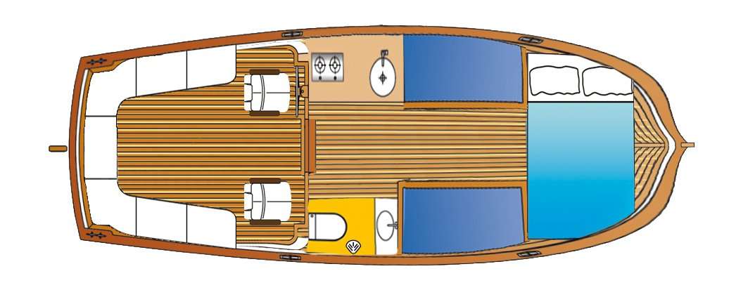 Layout of the boat De Drait Doerak 850 OK