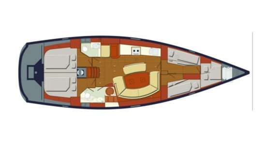 Layout of the boat Delphia 47