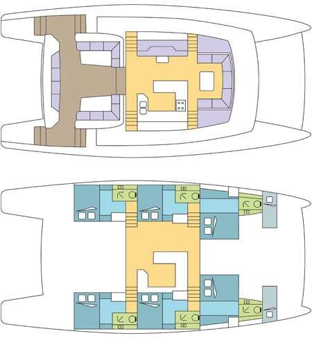 Distribución del barco Dream 60