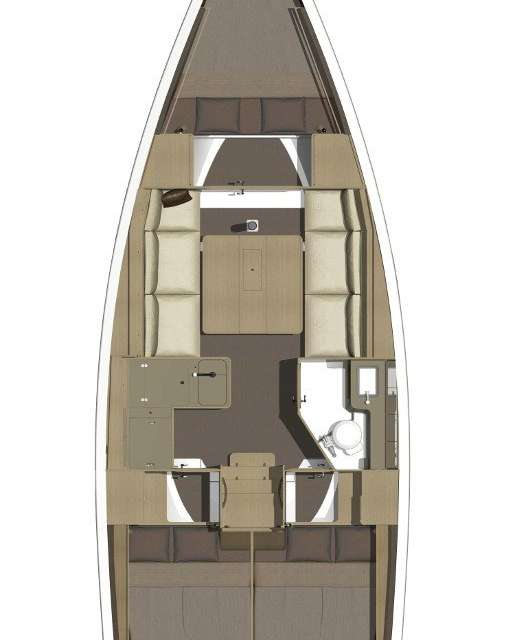 Layout of the boat Dufour 350 Grand Large