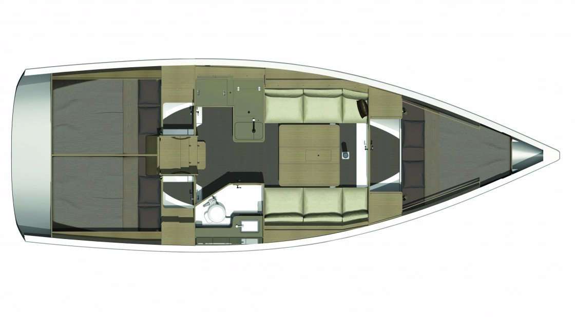 Layout of the boat Dufour 350 Grand Large