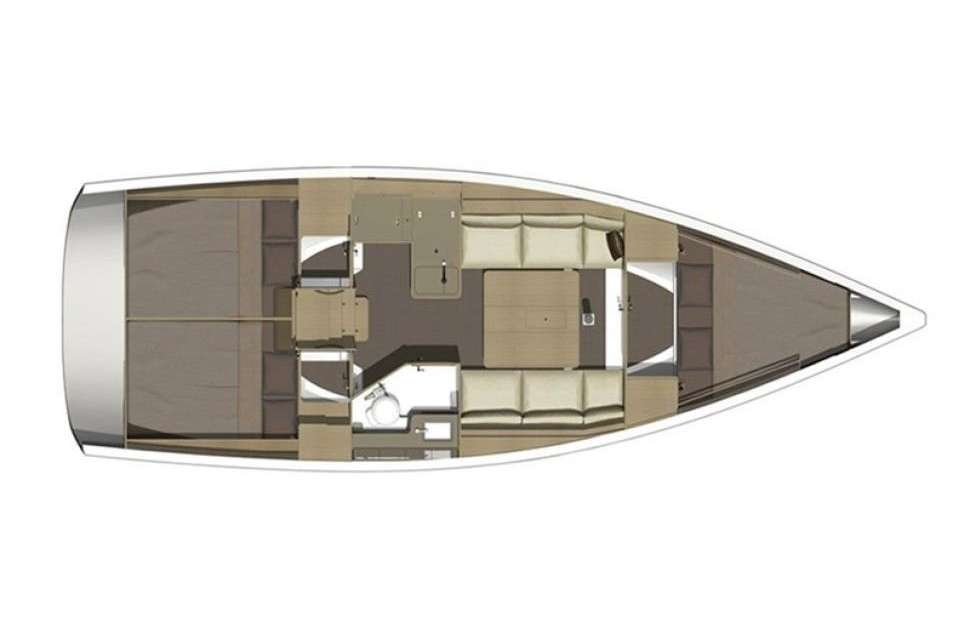 Layout of the boat Dufour 350 Grand Large