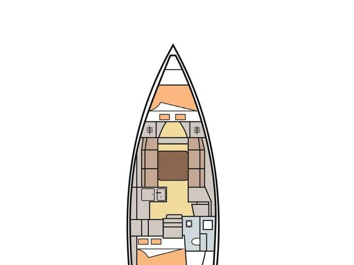 Layout of the boat Dufour 350 Grand Large