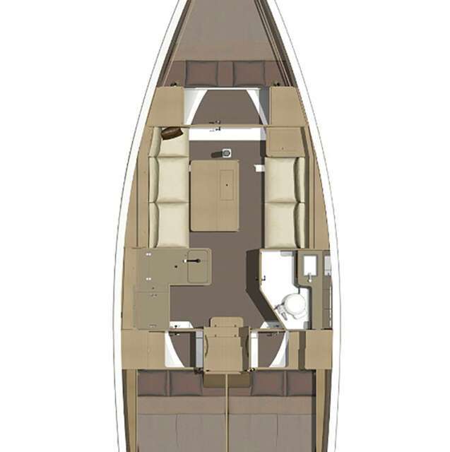 Layout of the boat Dufour 350 Grand Large