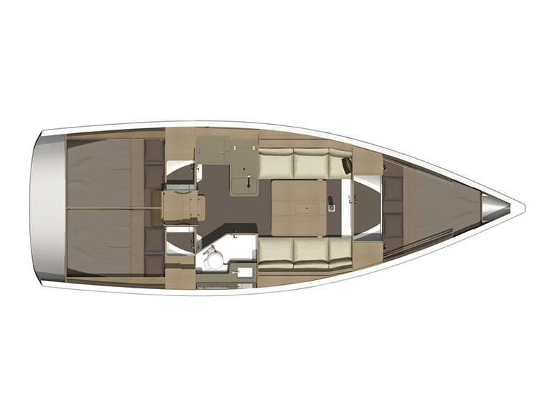 Layout of the boat Dufour 350 Grand Large