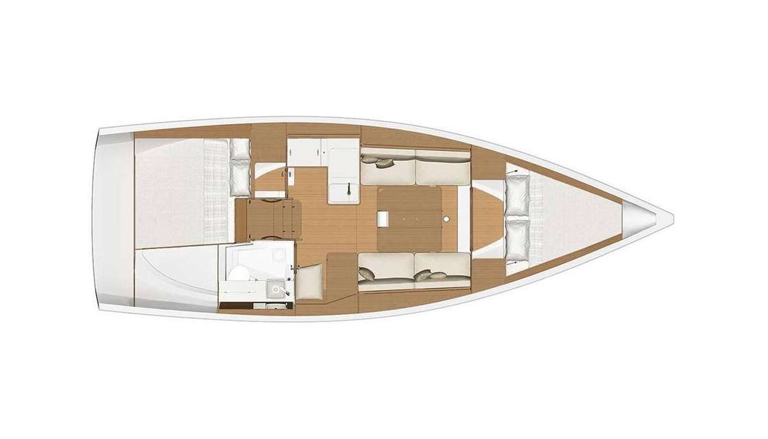 План яхты Dufour 360 Grand Large