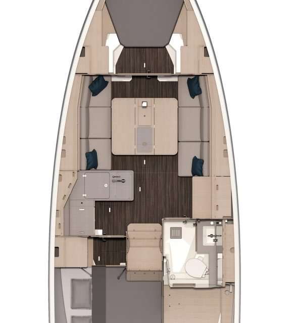 Layout of the boat Dufour 37