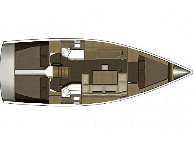 Distribución del barco Dufour 382 Grand Large
