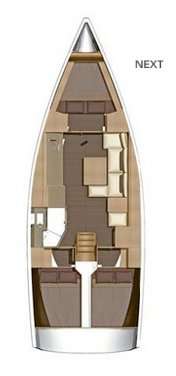 Distribución del barco Dufour 382 Grand Large