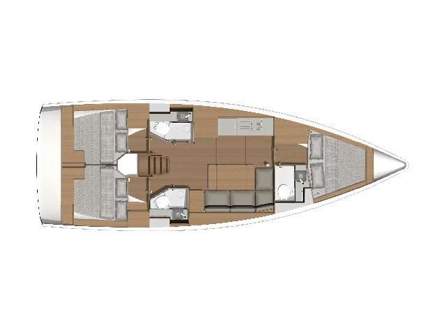 Distribución del barco Dufour 390 Grand Large