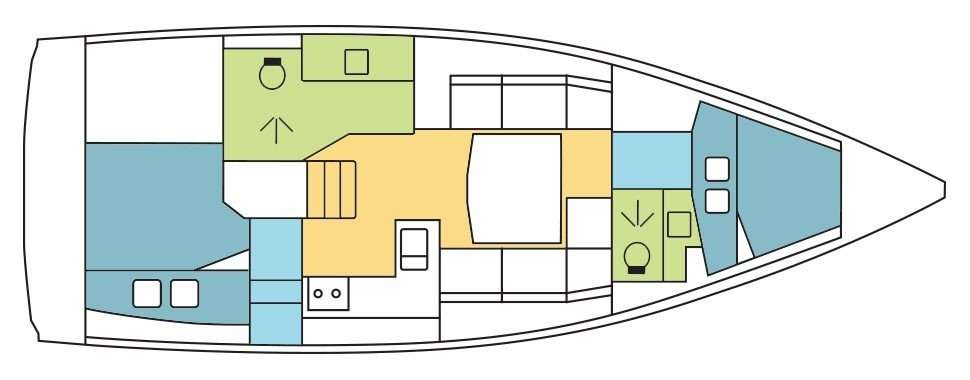 План яхты Dufour 390 Grand Large