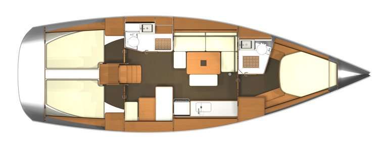 Distribución del barco Dufour 405