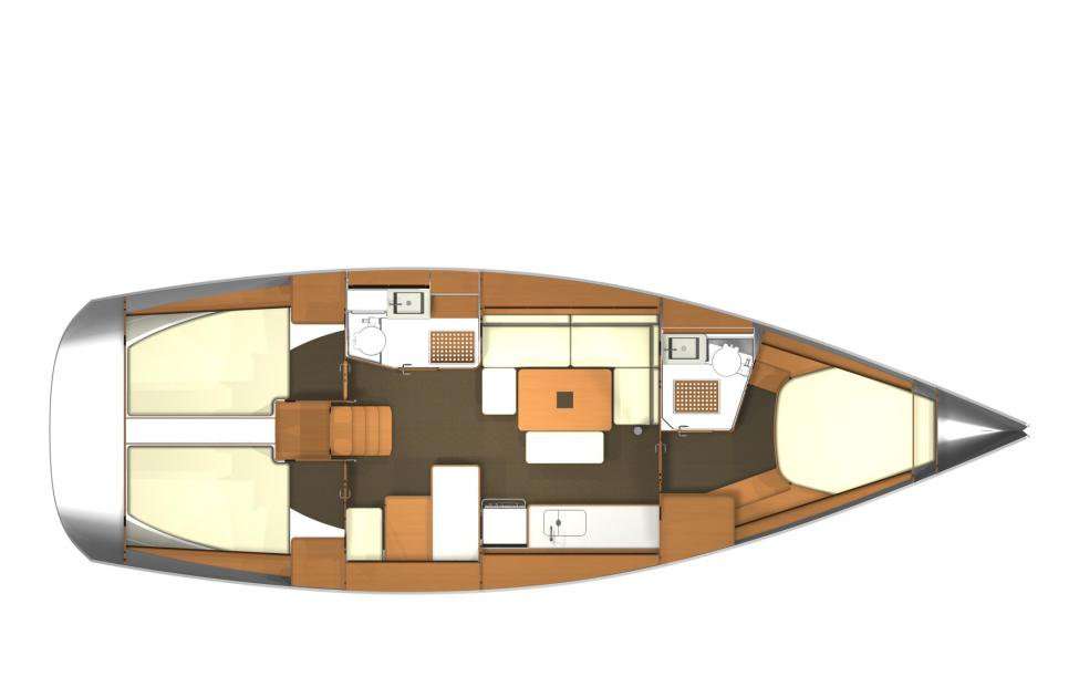 Distribución del barco Dufour 405