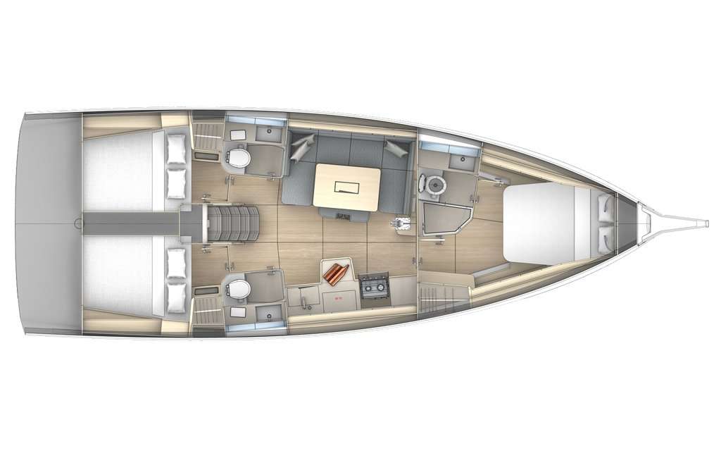 Distribución del barco Dufour 41