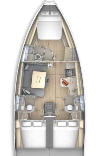 Distribución del barco Dufour 41