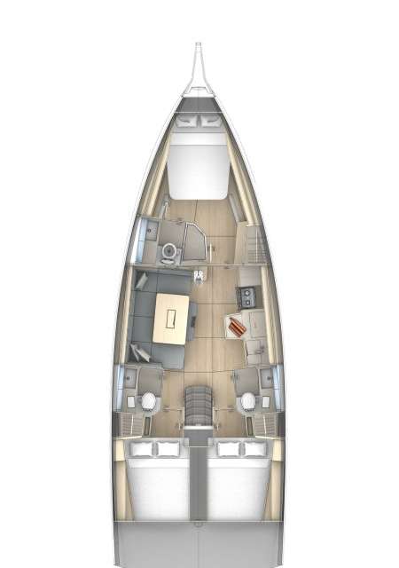 Layout of the boat Dufour 41