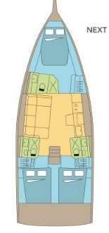 Distribución del barco Dufour 41