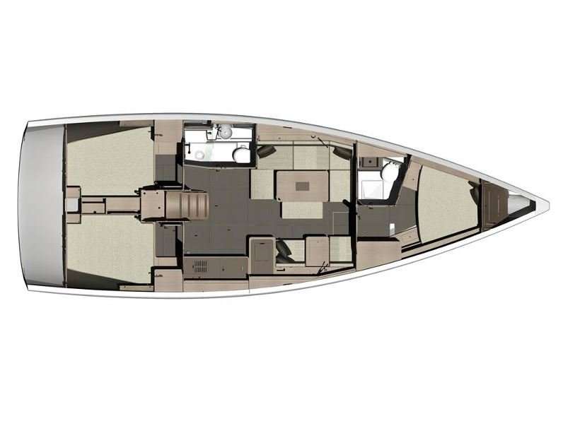 Layout of the boat Dufour 412 Grand Large