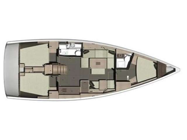 Layout of the boat Dufour 412 Grand Large