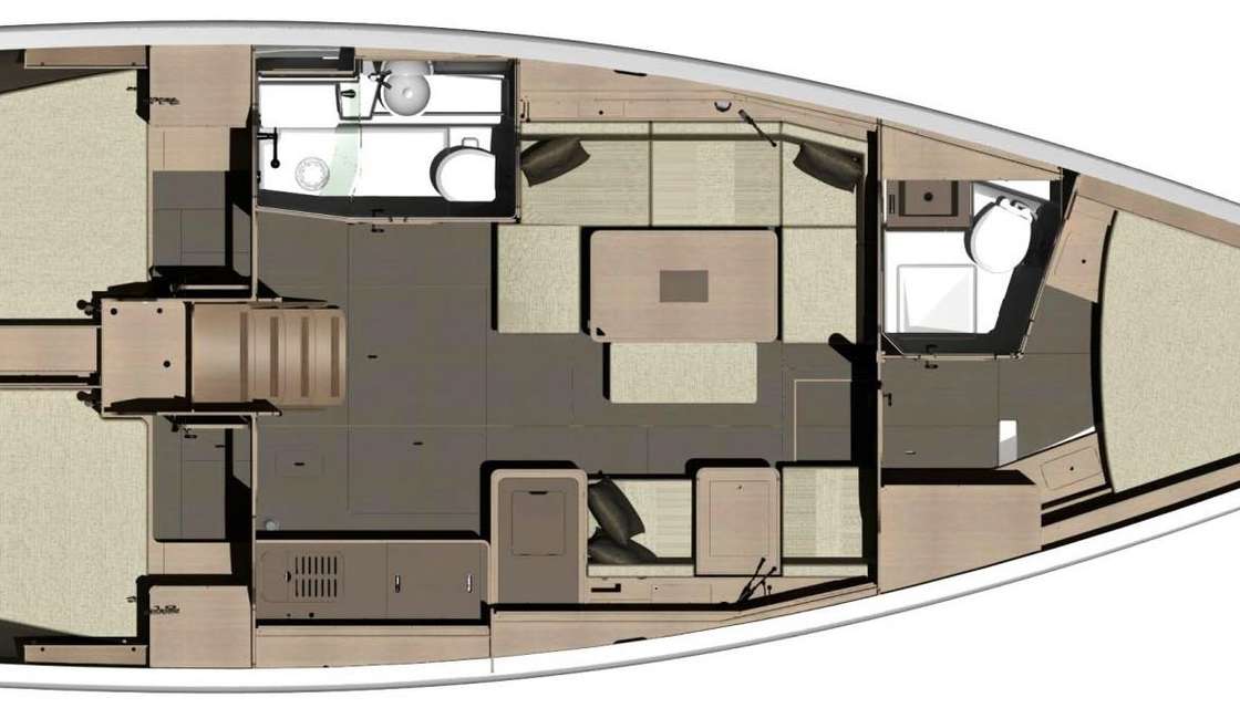 Distribución del barco Dufour 412 Grand Large