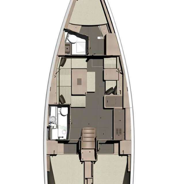 Layout of the boat Dufour 412 Grand Large