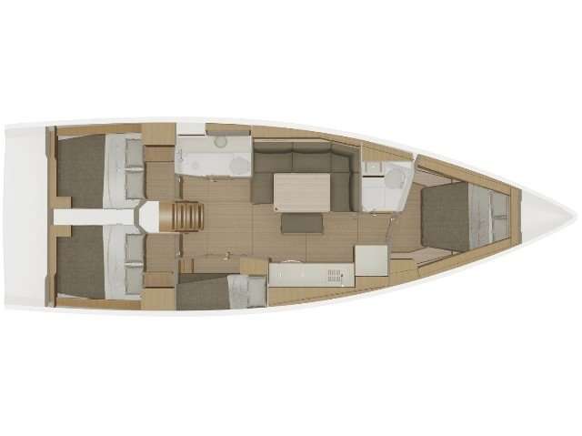 Distribución del barco Dufour 430 Grand Large