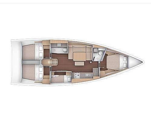 Distribución del barco Dufour 430 Grand Large