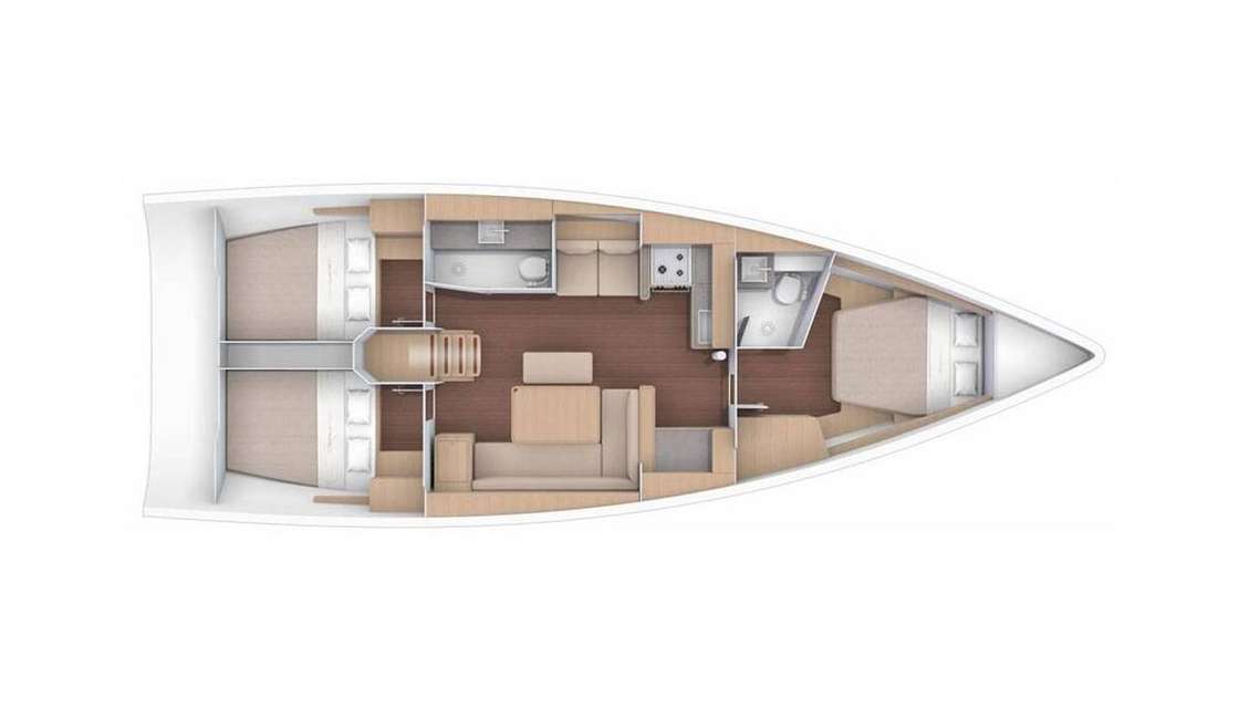 План яхты Dufour 430 Grand Large