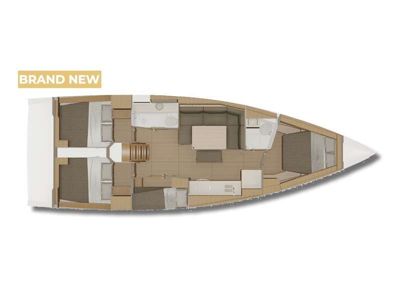 Layout of the boat Dufour 430 Grand Large