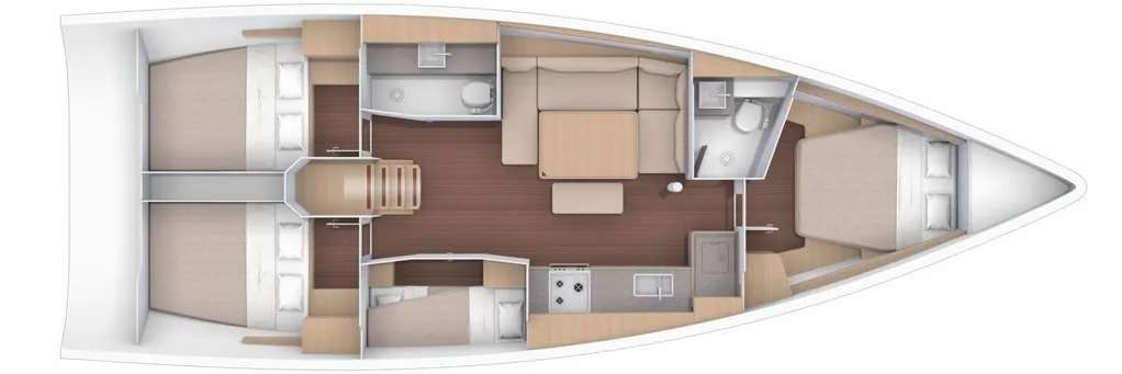 План яхты Dufour 430 Grand Large