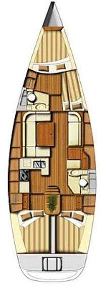 Distribución del barco Dufour 44