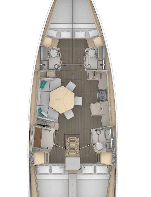 Distribución del barco Dufour 44