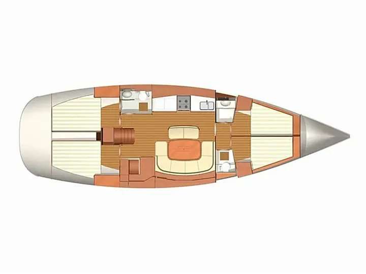 Distribución del barco Dufour 445 Grand Large