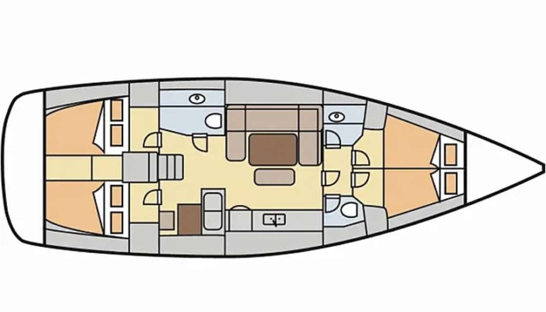 План яхты Dufour 450 Grand Large