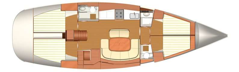 Distribución del barco Dufour 455