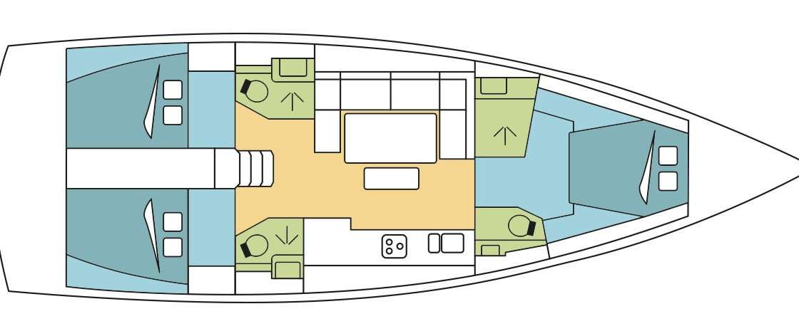 План яхты Dufour 460 Grand Large