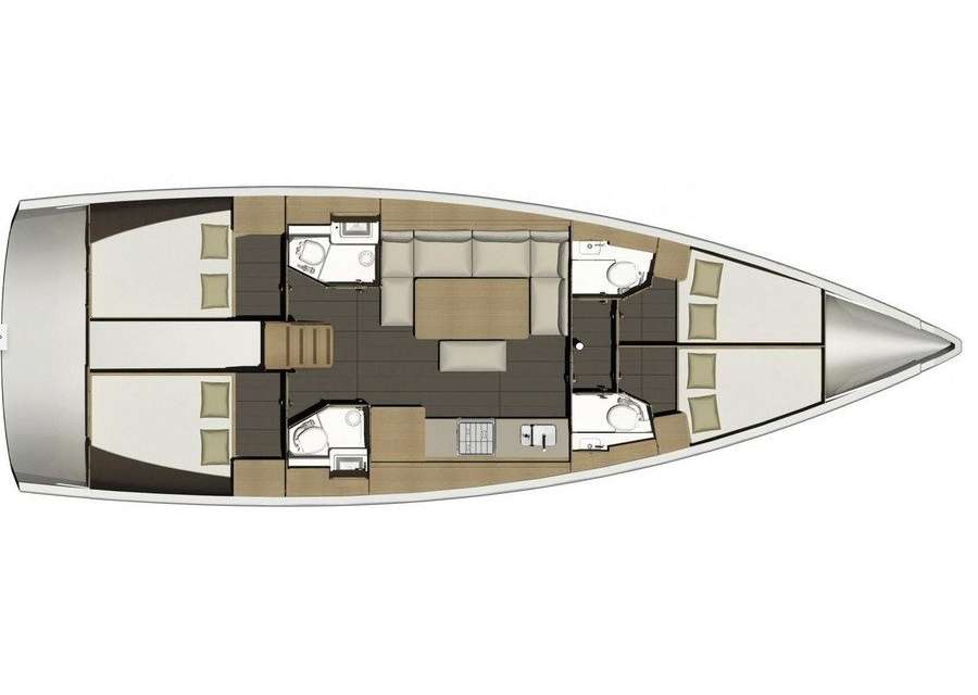 Layout of the boat Dufour 460 Grand Large