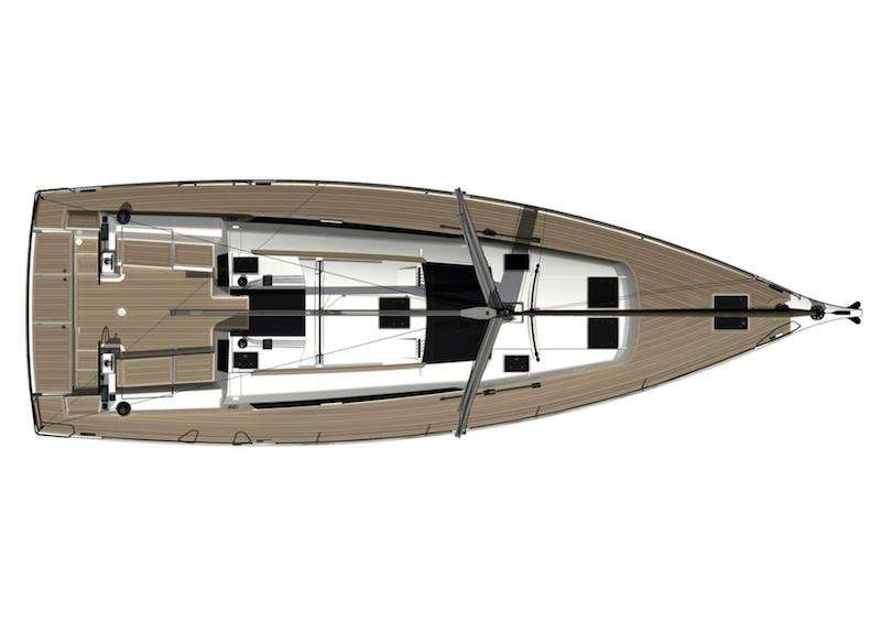 Layout of the boat Dufour 460 Grand Large