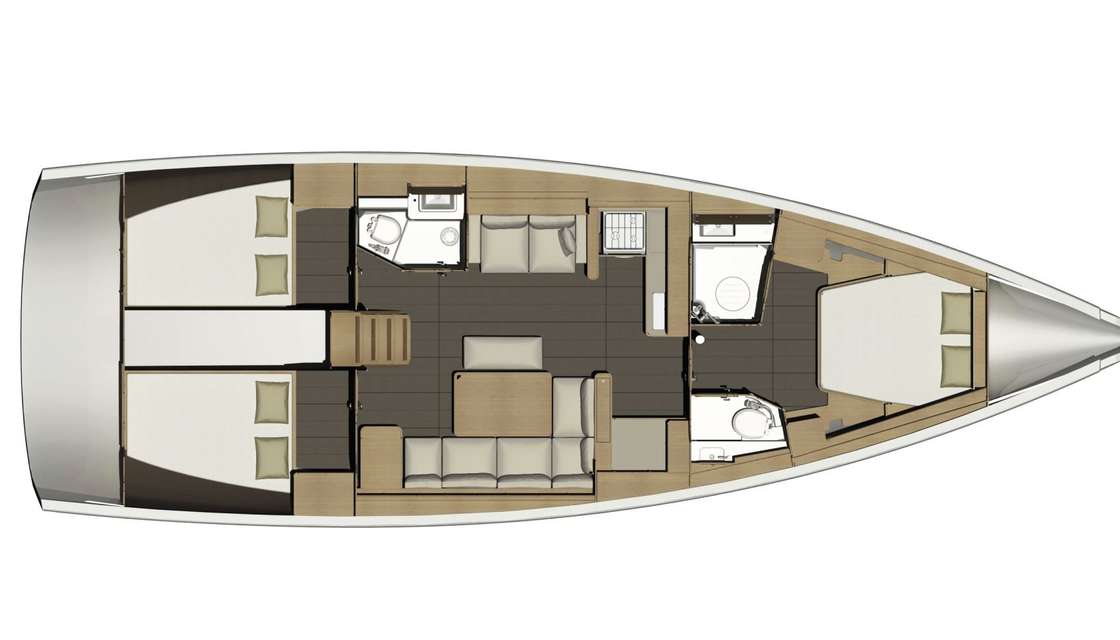 Distribución del barco Dufour 460 Grand Large