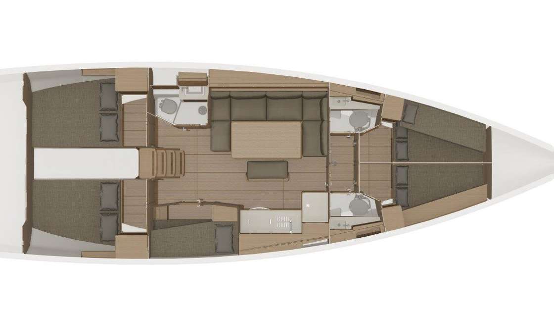 Distribución del barco Dufour 460 Grand Large