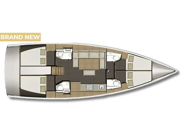 Layout of the boat Dufour 460 Grand Large